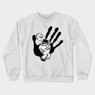 head in black hand Crewneck Sweatshirt